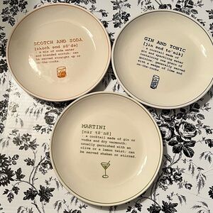 Pottery Barn Cocktail-Inspired Plate Set of 3